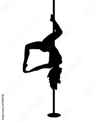 silhouette pole dance exotic , woman sport 