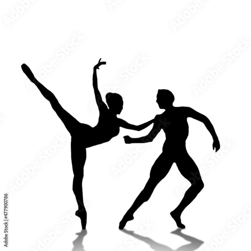 Silhouette ballet dance ballerina   illustration icon
