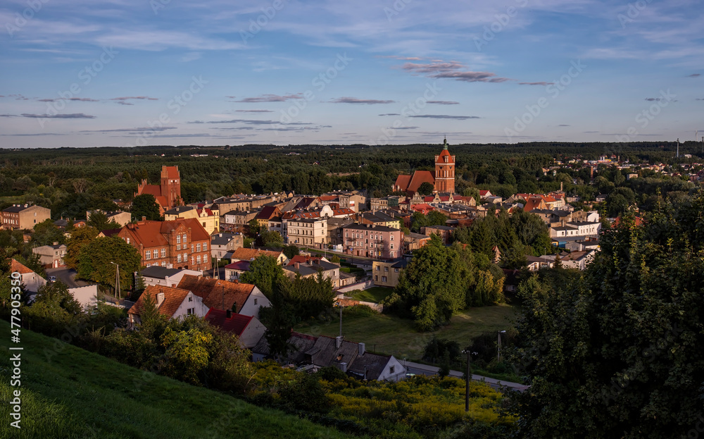 View towards Golub-Dobrzyn - teutonic medieval town in northern Poland