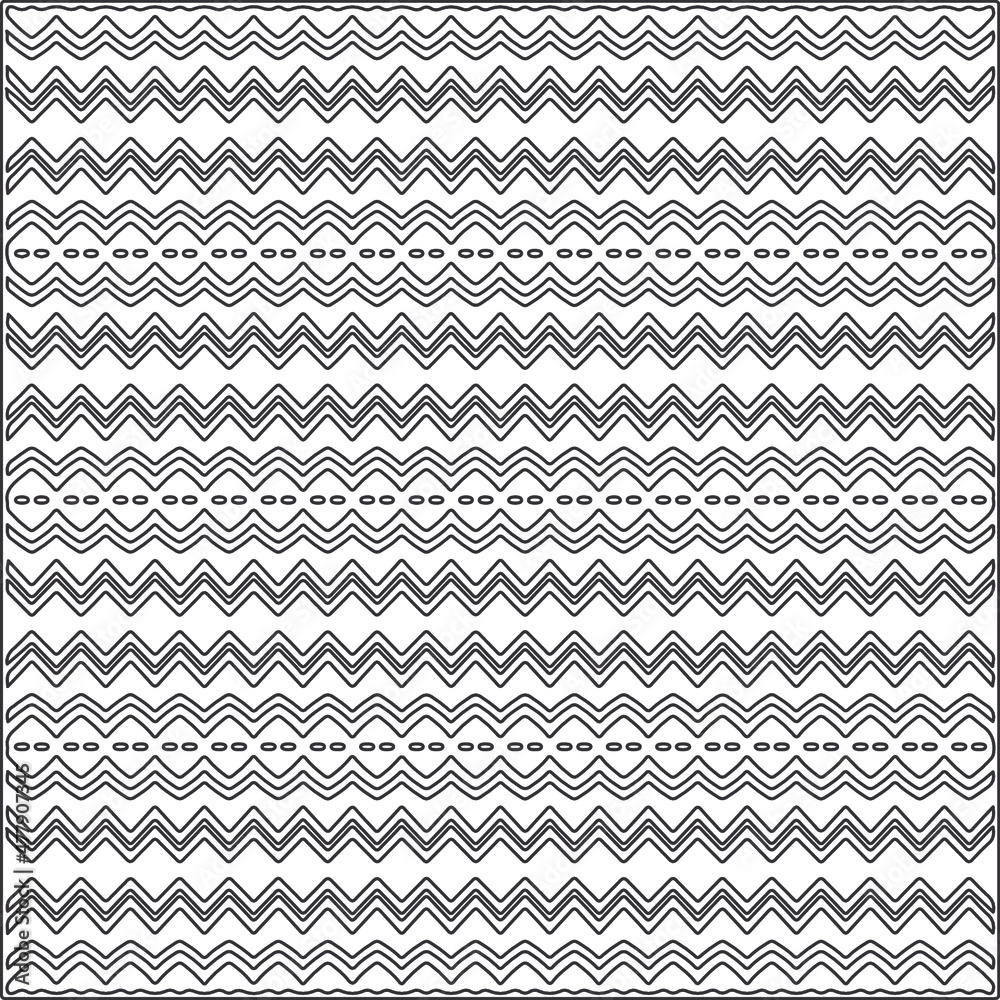 Vector ethnic pattern with symmetrical elements . Repeating geometric tiles from striped elements.Monochrome texture.Black and white pattern for wallpapers and backgrounds. Vector ethnic pattern with symmetrical elements . Repeating geometric tiles from striped elements.Monochrome texture.Black and white pattern for wallpapers and backgrounds.