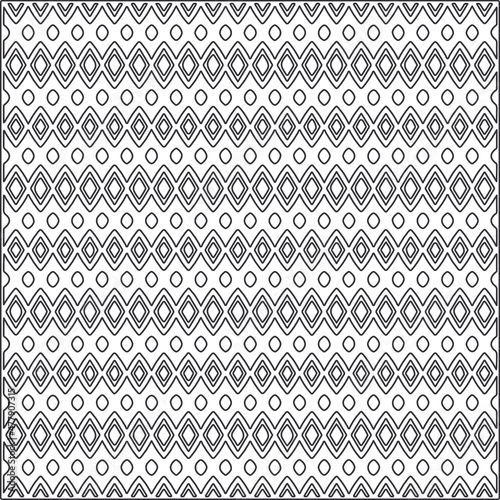 Vector ethnic pattern with symmetrical elements . Repeating geometric tiles from striped elements.Monochrome texture.Black and white pattern for wallpapers and backgrounds.