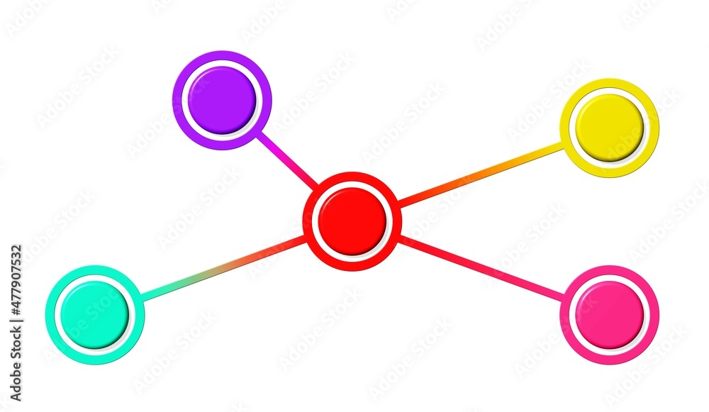 Infografik, Netzwerk, vom einer Position führen Linien zu weiteren Positionen Infografik, Netzwerk, vom einer Position führen Linien zu weiteren Positionen