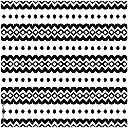 Seamless ethnic pattern color black and white.Can be used in fabric design for clothes, accessories; decorative paper, wrapping, background, wallpaper, Vector illustration.