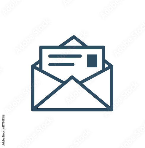 Open envelope mail icon. Line, glyph and filled outline colorful version, Letter message document outline and filled vector sign. Symbol, logo illustration. Different style icons set. Vector graphics