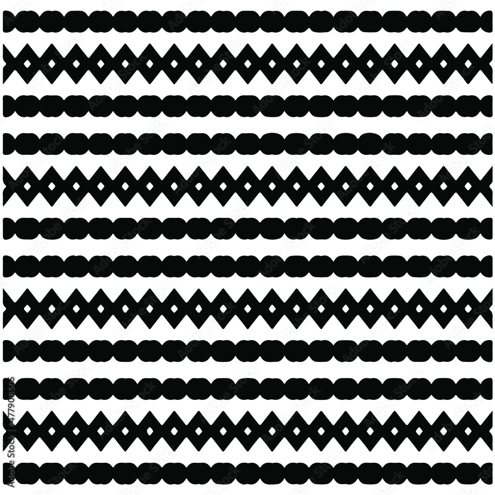 Seamless ethnic pattern color black and white.Can be used in fabric design for clothes, accessories; decorative paper, wrapping, background, wallpaper, Vector illustration. Seamless ethnic pattern color black and white.Can be used in fabric design for clothes, accessories; decorative paper, wrapping, background, wallpaper, Vector illustration.