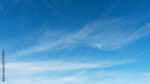 WIspy clouds and blue sky ideal for background or sky substitution