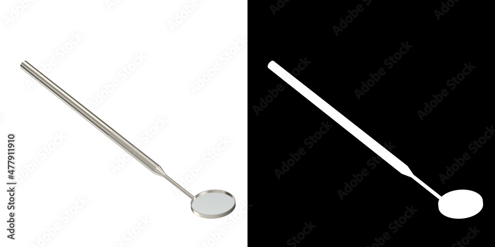 Fototapeta premium 3D rendering illustration of a dentist mirror