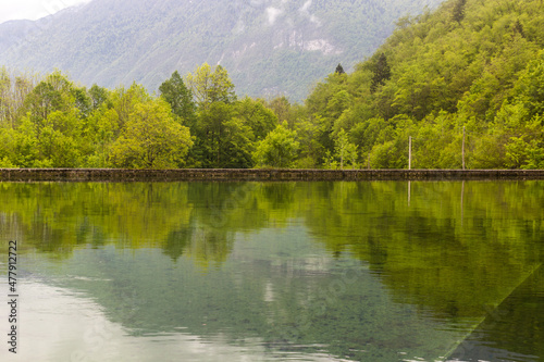 Pluzensko jezero lake near Bovec village, Slovenia photo