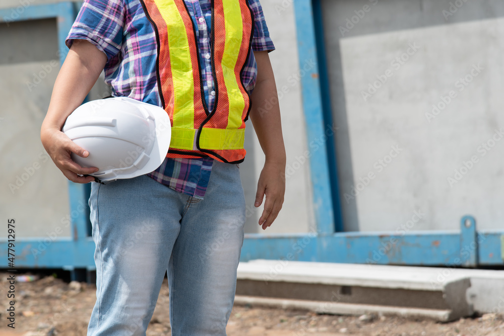 Woman construction engineer at construction site Woman construction engineer at construction site