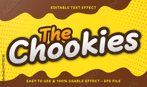 editable the cookies text effect usable for product or company logo
