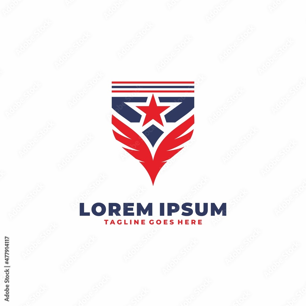 Fototapeta premium American patriot logo icon design template.