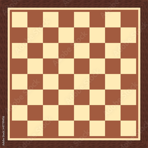 chess and checkers game floor. yellow and brown pattern with wooden border