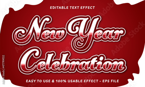 editable new year celebration text effect usable for product or company logo