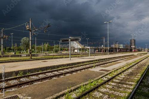 Railway station in Ljubljana, Slovenia.