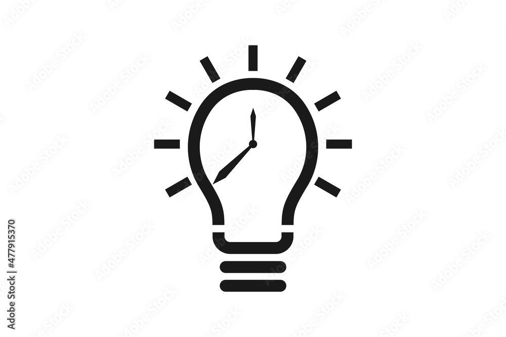 Infinity hourglass sand time with light bulb lamp for unlimited creativity idea logo design Infinity hourglass sand time with light bulb lamp for unlimited creativity idea logo design