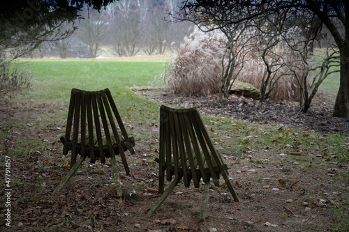 Two chairs overlooking a peaceful calm scene