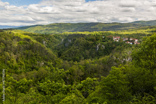 View of rocky landscape near Skocjan Caves, Slovenia
