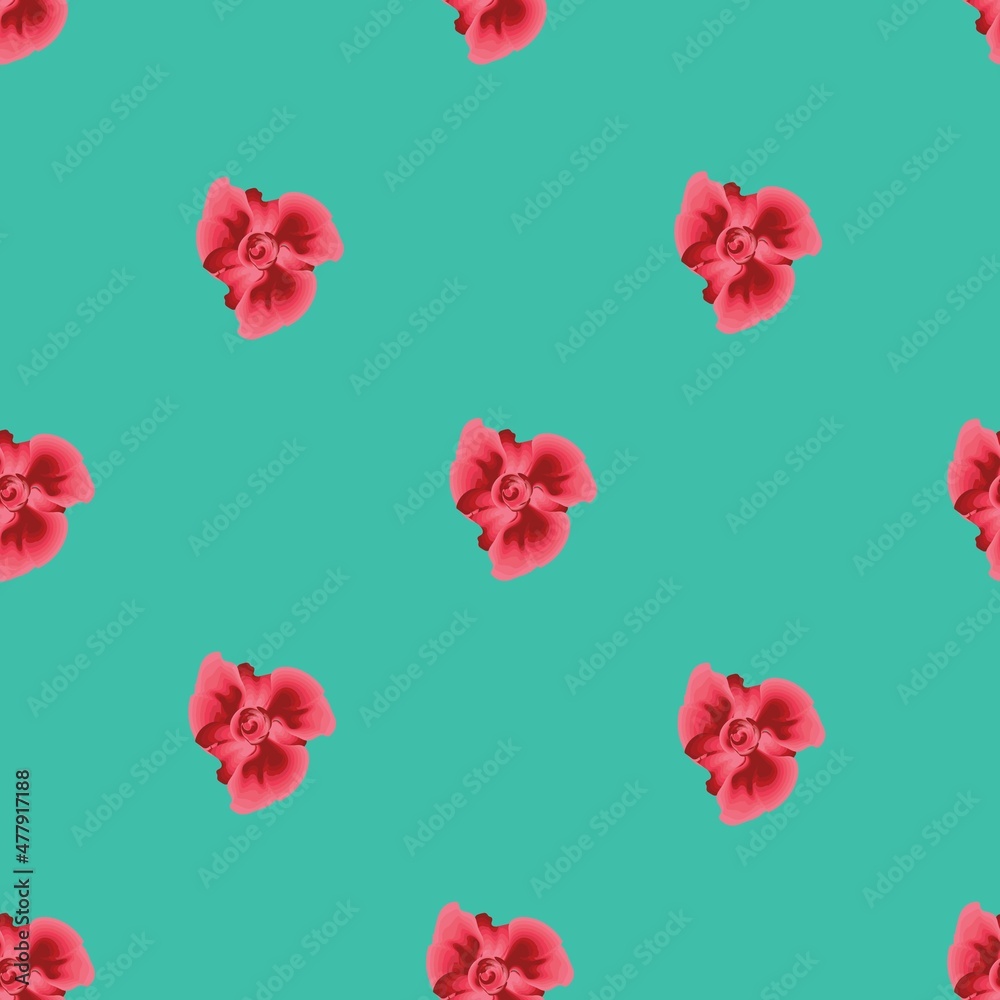 Floral seamless tropical pattern with red flowers decorative on pastel background. Jungle leaf seamless vector floral pattern background. Seamless exotic pattern with tropical plant. print and textile