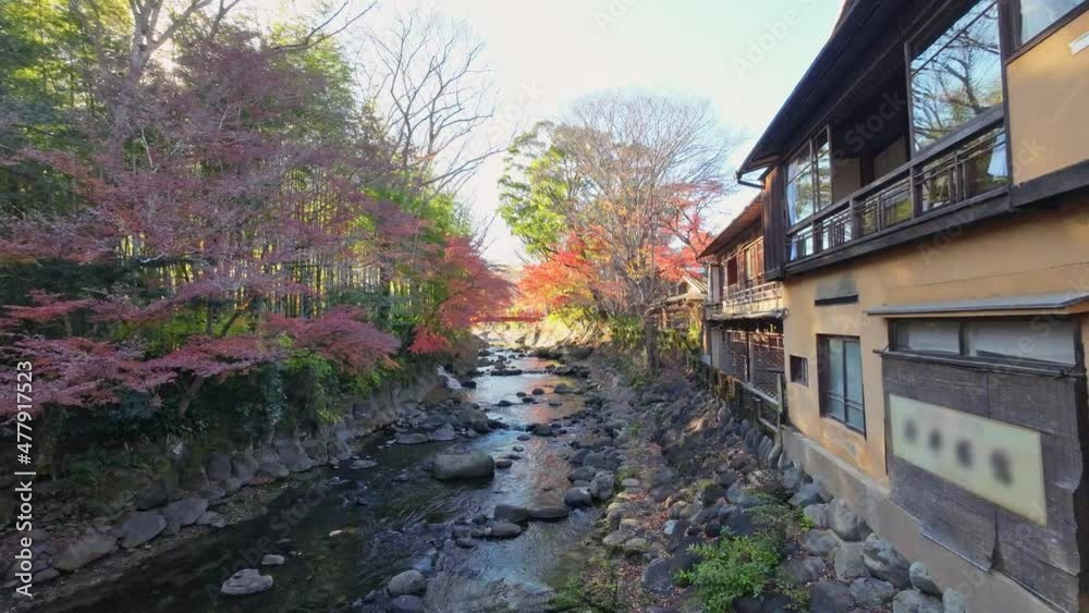 紅葉の旅館街 旅行 紅葉の旅館街 旅行