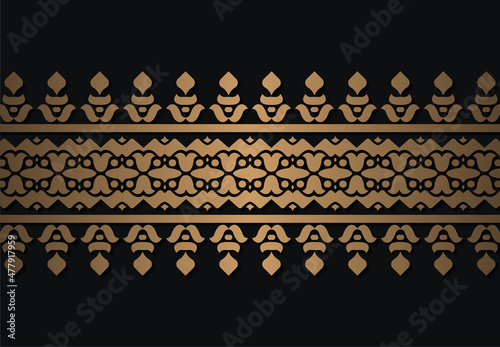 Elegant golden ornamental border template
