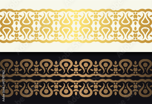 Elegant golden ornamental border template