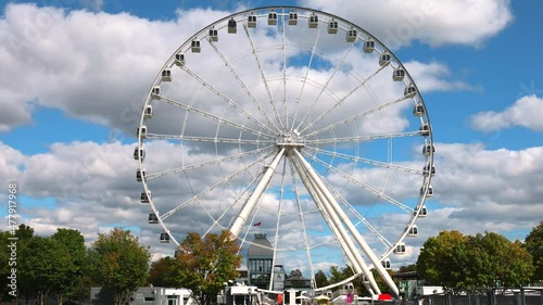 Panoramic observation Ferris wheel, La Grande roue de Montreal, located on Bonsecours Basin Island in the Old Port of Montreal photo