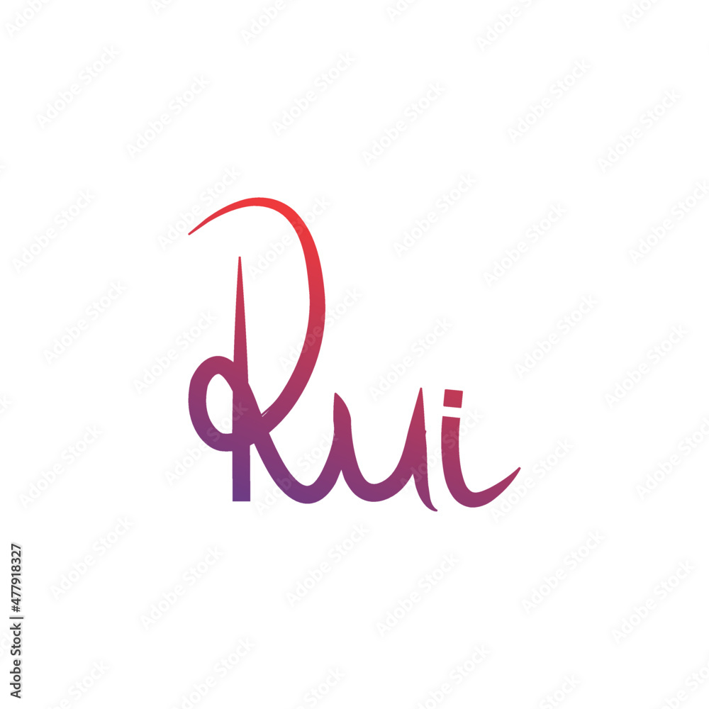 Obraz premium handwritten logo template with initials RUI