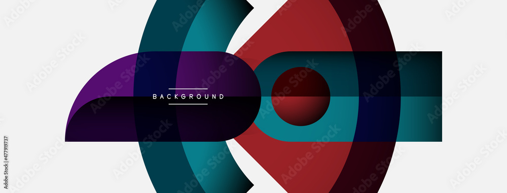 Geometric abstract background. Round shapes, circles, lines composition for wallpaper banner background or landing page Geometric abstract background. Round shapes, circles, lines composition for wallpaper banner background or landing page