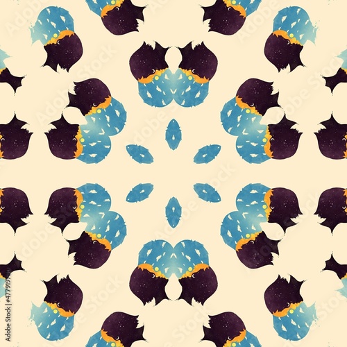 Blue, white and yellow abstract pattern background for social media posts on Instagram