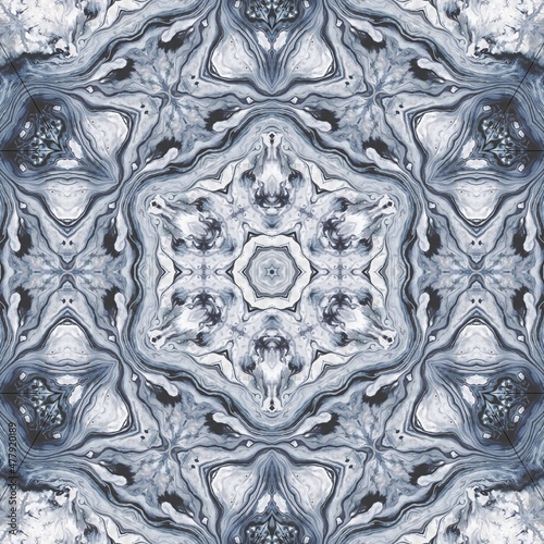 Grey abstract pattern mandala design template for social media platforms