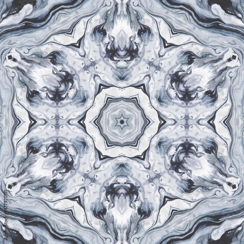 Grey abstract pattern mandala design template for social media platforms