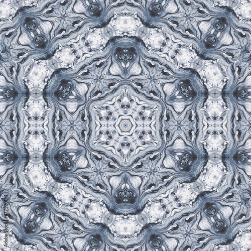 Grey abstract pattern mandala design template for social media platforms