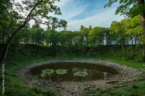 lake at the site of the meteorite fall. Saaremaa island. Estonia