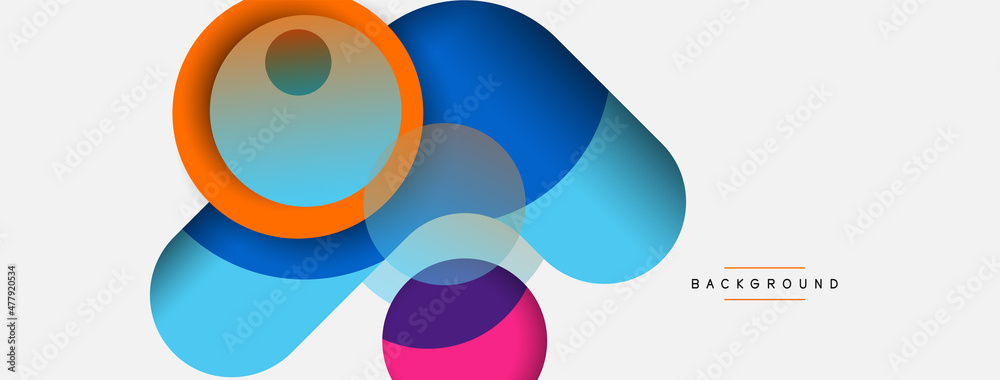 Vector round shapes circles minimal geometric background. Vector illustration for wallpaper banner background or landing page Vector round shapes circles minimal geometric background. Vector illustration for wallpaper banner background or landing page