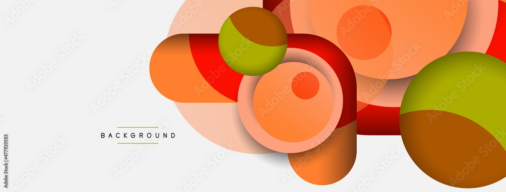 Vector round shapes circles minimal geometric background. Vector illustration for wallpaper banner background or landing page Vector round shapes circles minimal geometric background. Vector illustration for wallpaper banner background or landing page