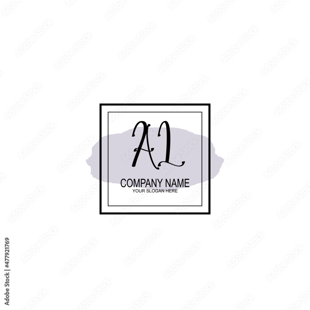Letter AL minimalist wedding monogram vector Letter AL minimalist wedding monogram vector