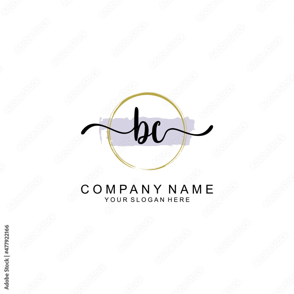 BC Initial handwriting logo with circle hand drawn template vector BC Initial handwriting logo with circle hand drawn template vector
