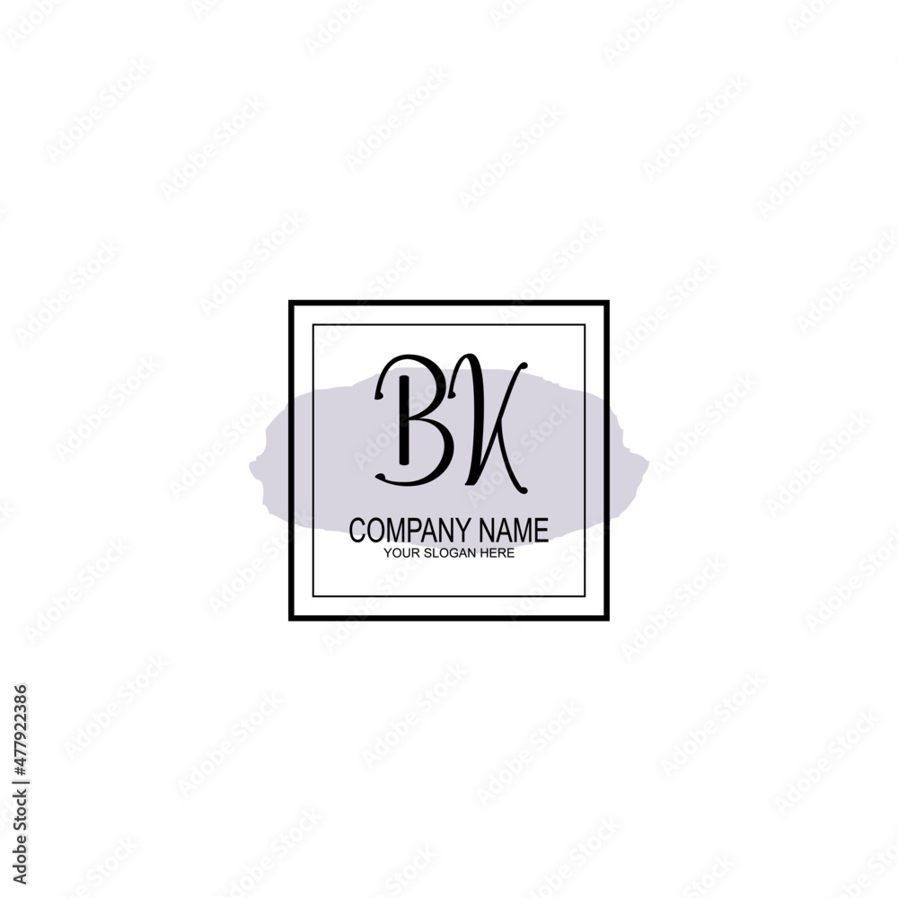 Letter BK minimalist wedding monogram vector Letter BK minimalist wedding monogram vector