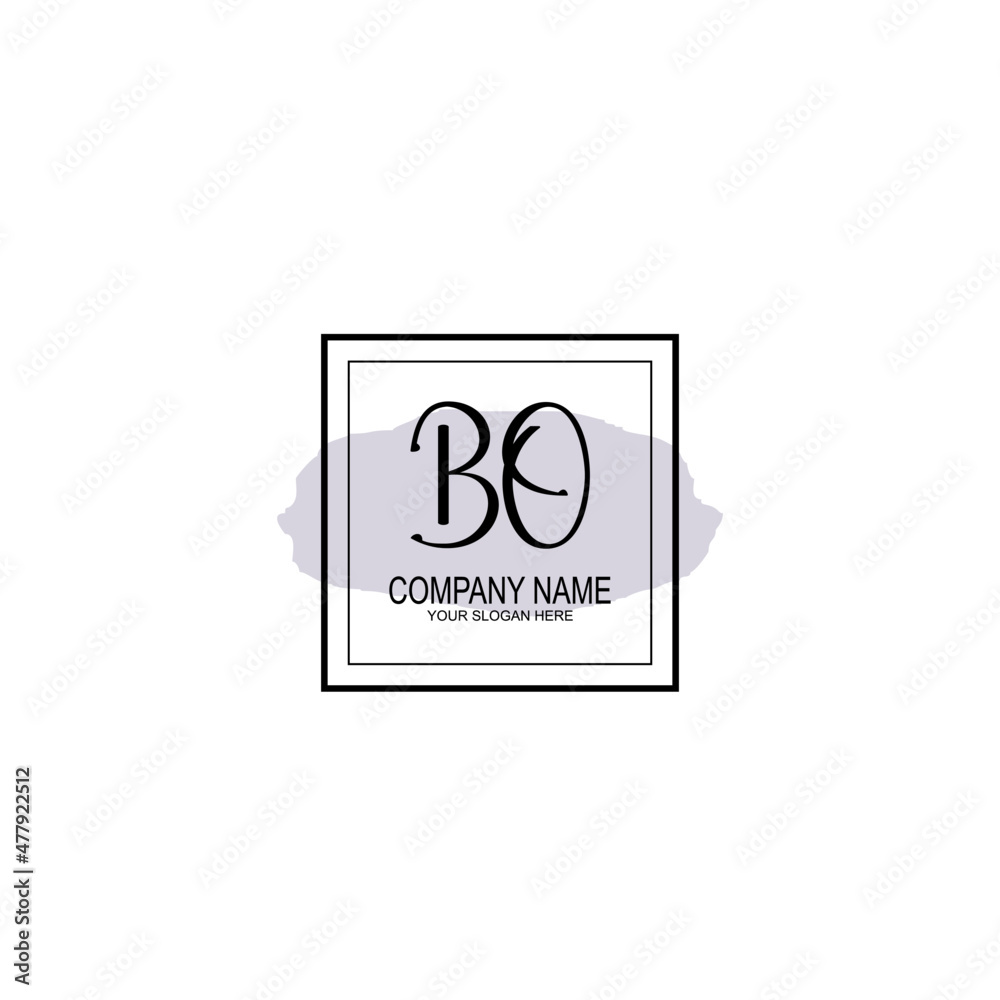 Letter BO minimalist wedding monogram vector Letter BO minimalist wedding monogram vector