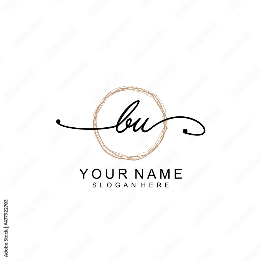 BU initial Signature logo template vector BU initial Signature logo template vector