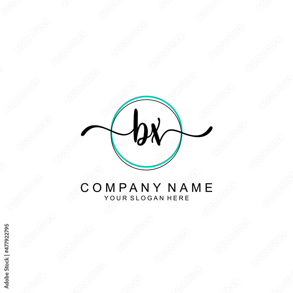 BX Initial handwriting logo with circle hand drawn template vector BX Initial handwriting logo with circle hand drawn template vector
