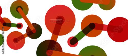 Abstract background. Round dots connected by lines. Trendy techno business template for wallpaper, banner, background or landing