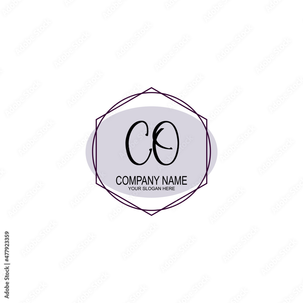 Letter CO minimalist wedding monogram vector Letter CO minimalist wedding monogram vector