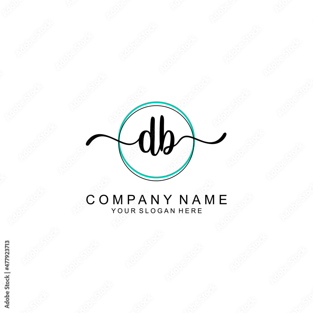 DB Initial handwriting logo with circle hand drawn template vector DB Initial handwriting logo with circle hand drawn template vector