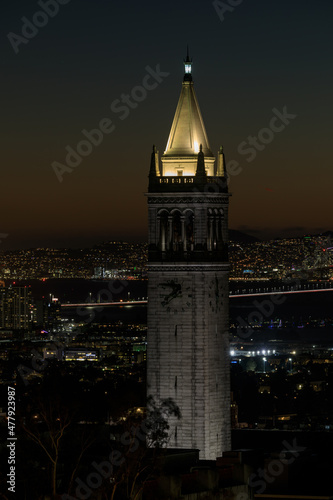Sather Tower (a.k.a. the Campanile) closeup. UC Berkeley, Alameda County, California, USA. photo
