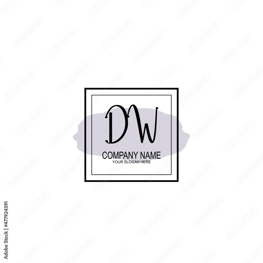 Letter DW minimalist wedding monogram vector Letter DW minimalist wedding monogram vector
