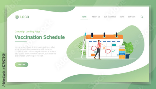 vaccination schedule time for website template landing homepage