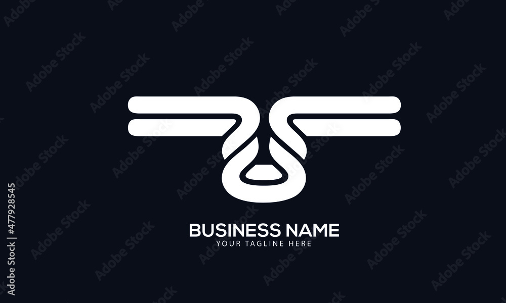 Alphabet FU or UF wing birds vector logo template Alphabet FU or UF wing birds vector logo template