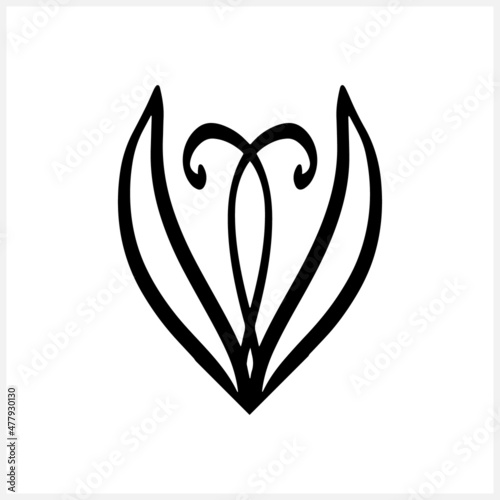 Vintage element isolated. Sketch ornament. Vector stock illustration. EPS 10