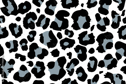 Full Seamless Leopard Cheetah Texture Pattern Vector. Endless gray black and white design for dress fabric print.